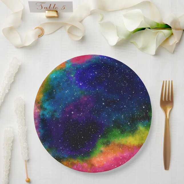 Galactic Sci-Fi Wedding Paper Plates (Wedding)