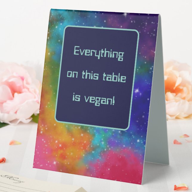 Galactic Sci-Fi Wedding Vegan Food Table Tent (In SItu (Wedding))