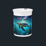 Galactic Sea Turtle Beverage Pitcher<br><div class="desc">This colorful Cosmic design features a galactic sea turtle with a vibrant space-themed background.</div>
