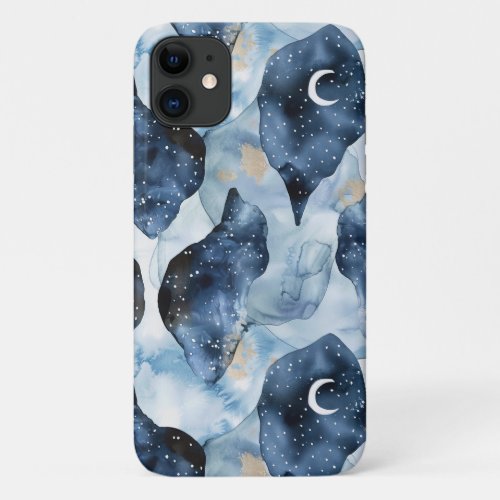 Galactic Serenity Watercolor Space Landscape iPhone 11 Case