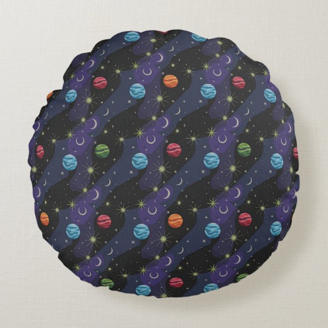 Galactic Sky Round Pillow (Front)