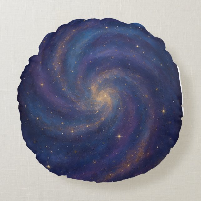 Galactic Swirl Round Pillow (Front)