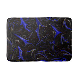 "Galactic Swirl: The Blue and Black Space Marble" Bathroom Mat