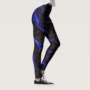 "Galactic Swirl: The Blue and Black Space Marble" Leggings