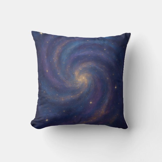 Galactic Swirl Throw Pillow (Front)
