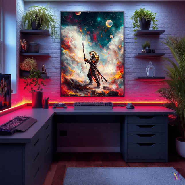 Galactic Tiger Samurai – Cosmic Blade Master Poster (Creator Uploaded)