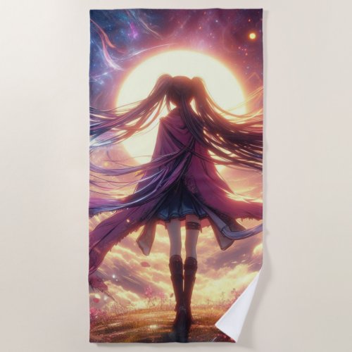 Galactic Twilight Whispers of the Cosmos Beach Towel