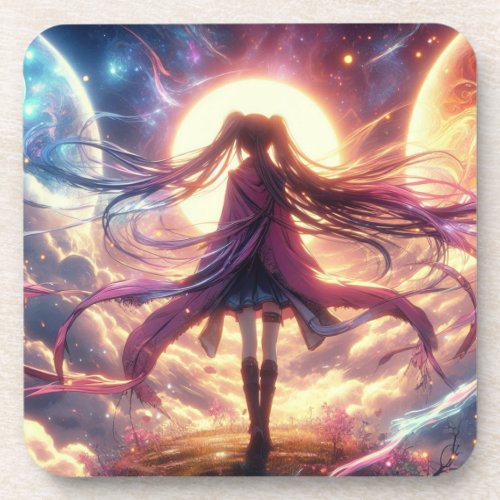 Galactic Twilight Whispers of the Cosmos Beverage Coaster