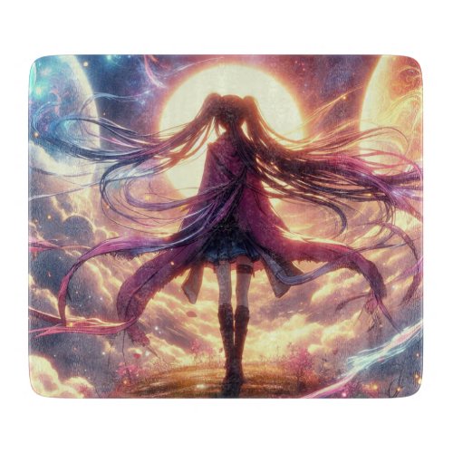 Galactic Twilight Whispers of the Cosmos Cutting Board