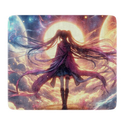 Galactic Twilight Whispers of the Cosmos Cutting Board