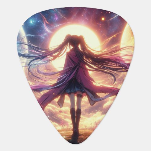 Galactic Twilight Whispers of the Cosmos Guitar Pick