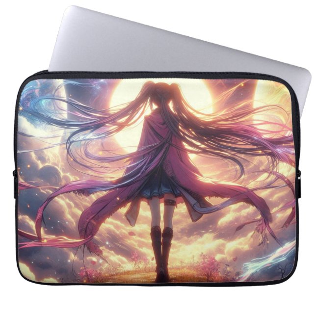 Galactic Twilight: Whispers of the Cosmos Laptop Sleeve (Front)
