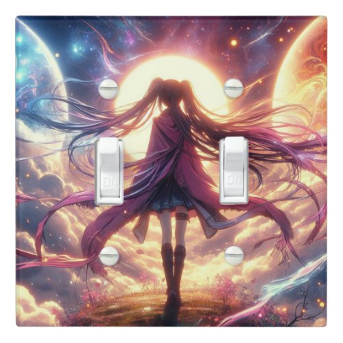Galactic Twilight Whispers of the Cosmos Light Switch Cover