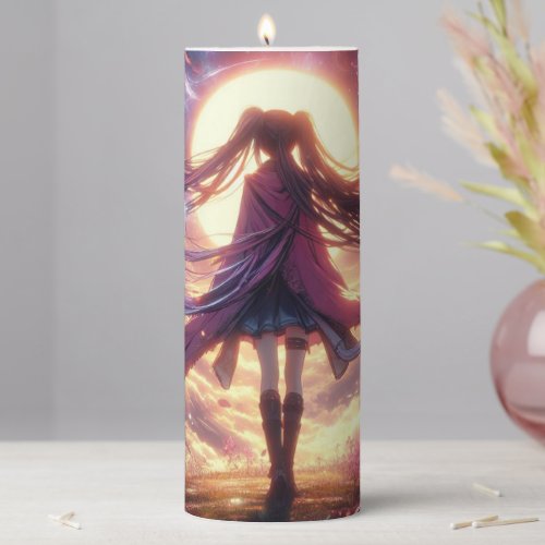 Galactic Twilight Whispers of the Cosmos Pillar Candle