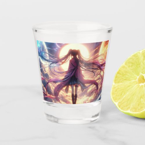 Galactic Twilight Whispers of the Cosmos Shot Glass