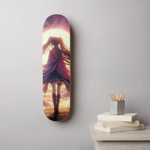 Galactic Twilight Whispers of the Cosmos Skateboard