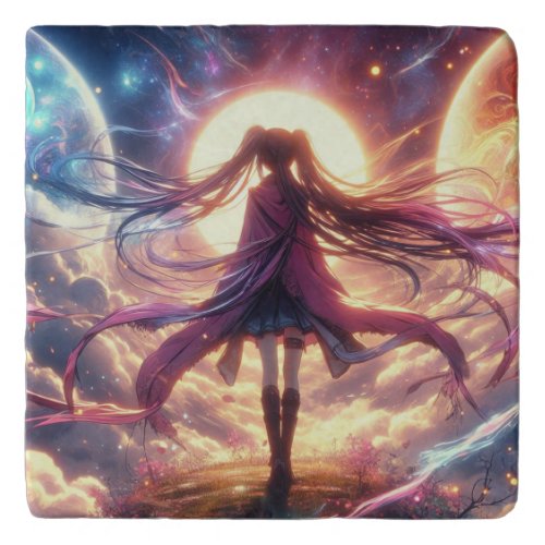 Galactic Twilight Whispers of the Cosmos Trivet