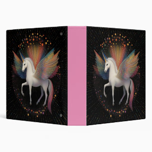 Galactic Unicorn Rainbow Colored Stars Deep Space 3 Ring Binder