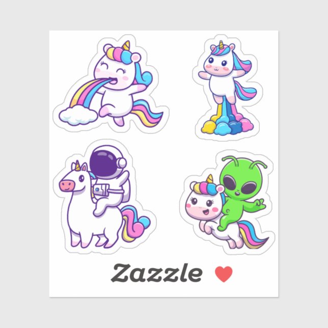 Galactic Unicorns - Whimsical Space Adventures  Sticker (Sheet)