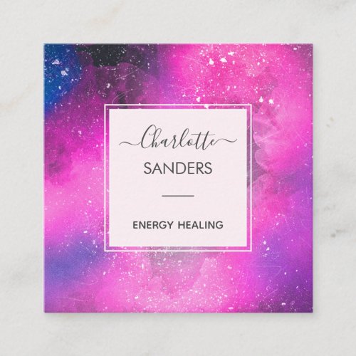Galactic universe energy healing square business card