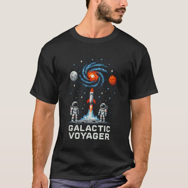 Galactic Voyager Space Explorer Astronomy Men's T-Shirt (Front)