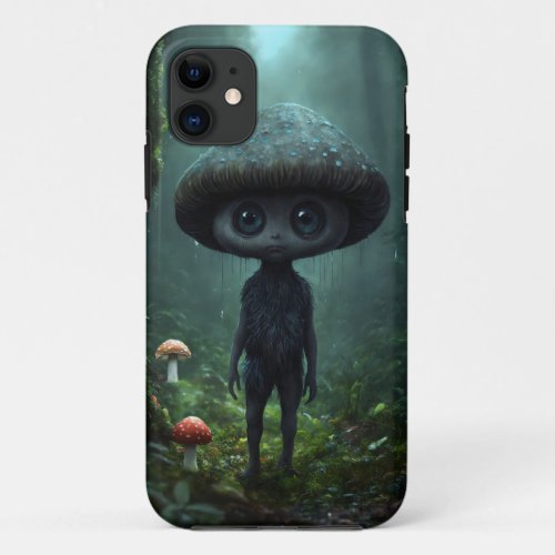 Galactic Wanderer Alien in Mushroom Forest iPad  iPhone 11 Case