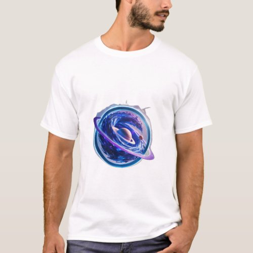 Galactic Whirlpool Cosmic Gravity_Themed Logo T_Shirt