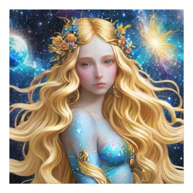 *~* Galactic Women Fantasy Cosmic AP58 Planets Photo Print (Front)
