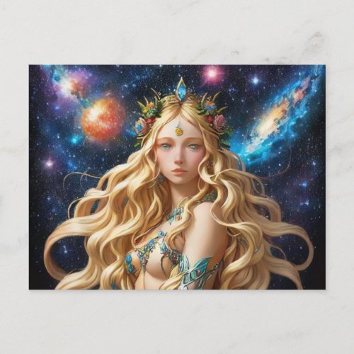  Galactic Women Fantasy Cosmic Jewel AP58 Holiday Postcard