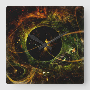 Galactica Space Travel Science Fiction Square Wall Clock