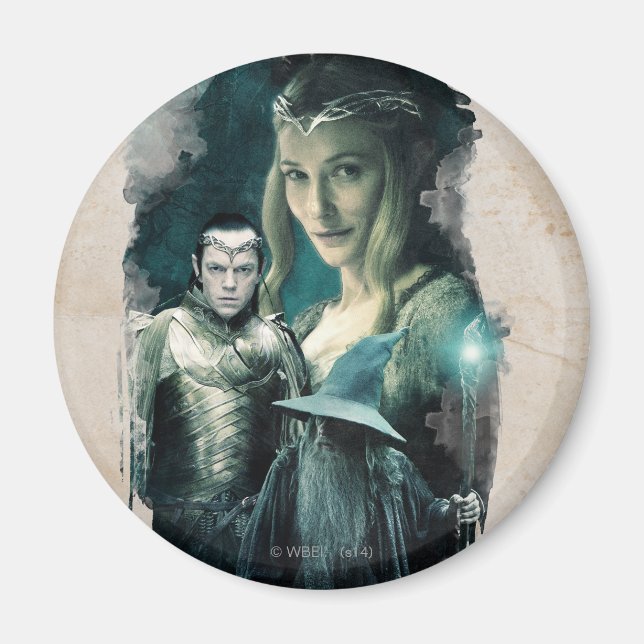 Galadriel, ELROND™, & Gandalf Graphic Magnet (Front)