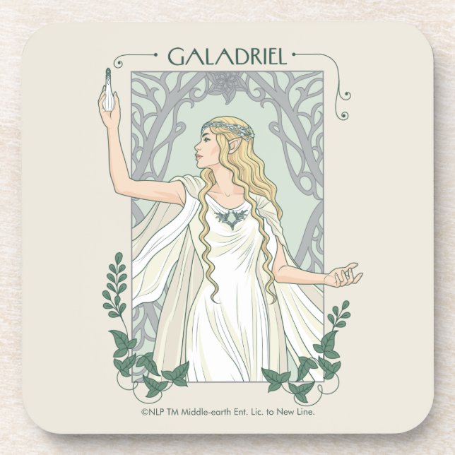 Galadriel Light of Valinor Graphic Beverage Coaster (Front)