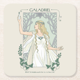 Galadriel Light of Valinor Graphic Square Paper Coaster