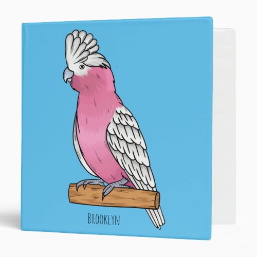 Galah bird cartoon illustration 3 ring binder