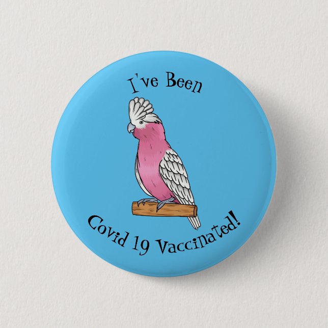 Galah bird cartoon illustration  button (Front)