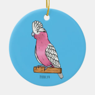 Galah bird cartoon illustration  ceramic ornament