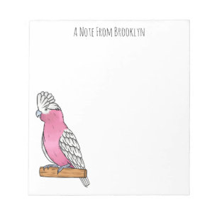 Galah bird cartoon illustration notepad