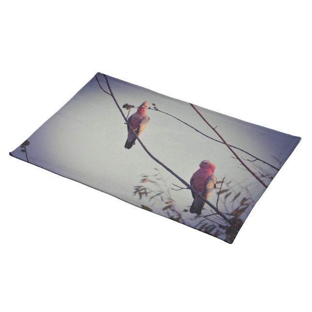 Galah birds in tree 3 cloth placemat (On Table)