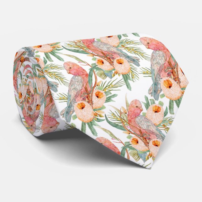 Galah Bush Garden Neck Tie (Rolled)
