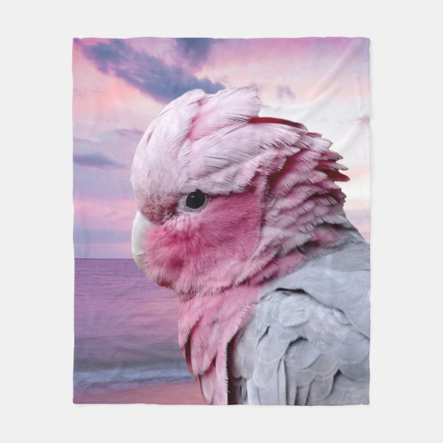 Galah Cockatoo Fleece Blanket (Front)