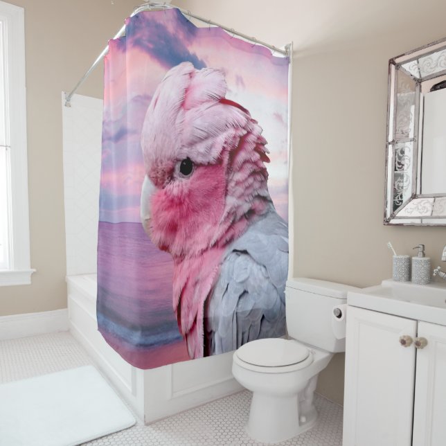 Galah Cockatoo Shower Curtain (In Situ)