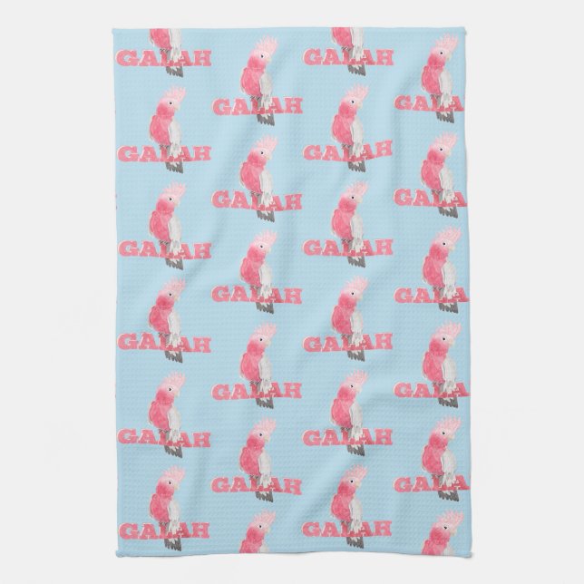 Galah Pink Cockatoo Kitchen Towel (Vertical)
