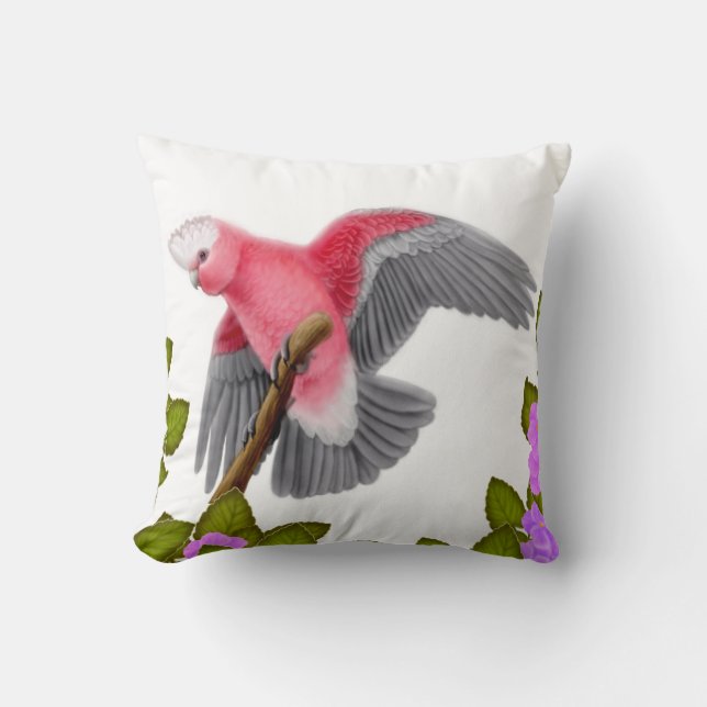 Galah Pink Cockatoo Pillow (Front)