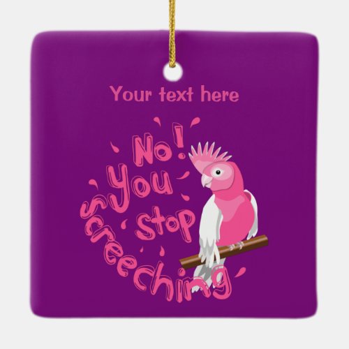 Galah Screeching Ceramic Ornament