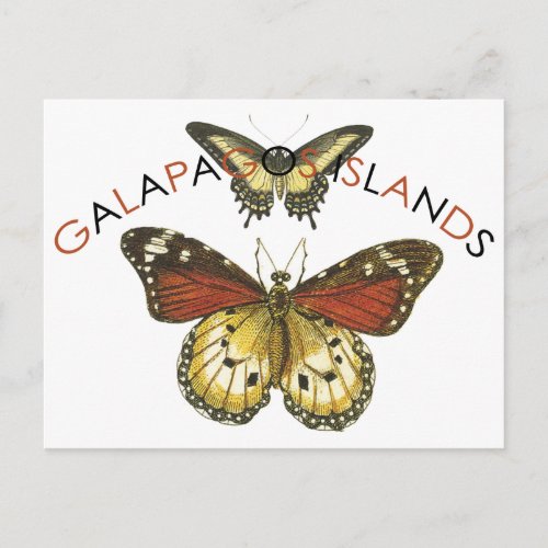 Galapago Islands Emblem Logo Postcard