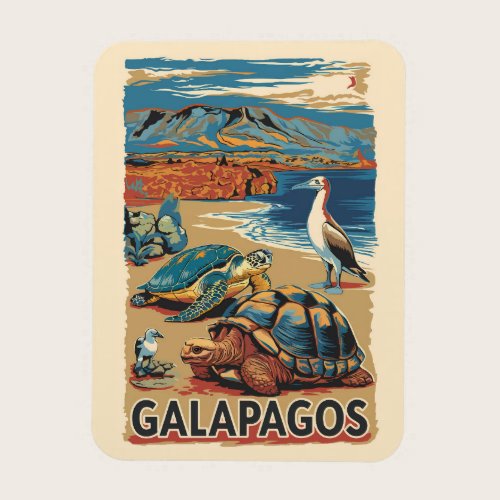 Galapagos Animals Travel Art Vintage Magnet