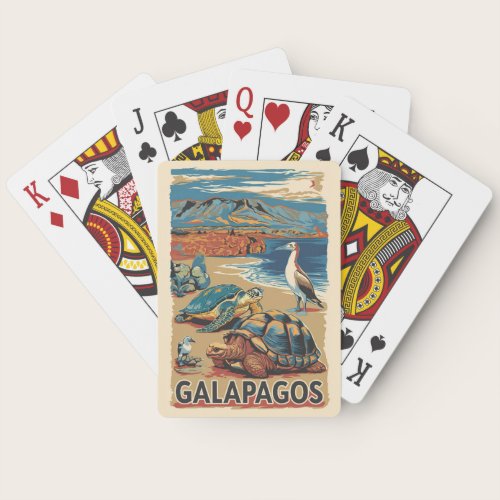 Galapagos Animals Travel Art Vintage Poker Cards