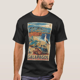 Galapagos Animals Travel Art Vintage T-Shirt