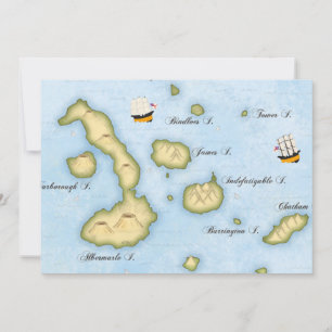 Galapagos Archipelago Map Tropical Islands Custom