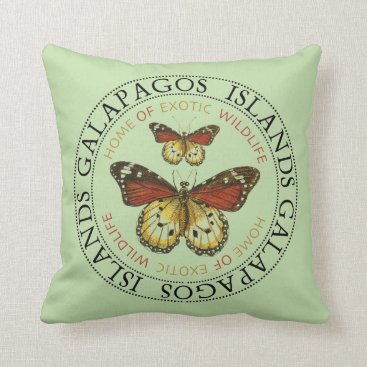 Galapagos Islands Butterfly Throw Pillow Galapagos Islands Butterfly Throw Pillow